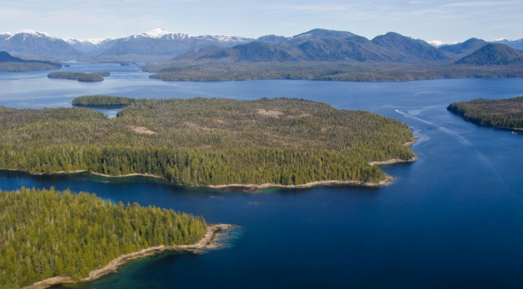 Water and islands in Great Bear Rainforest area of BC