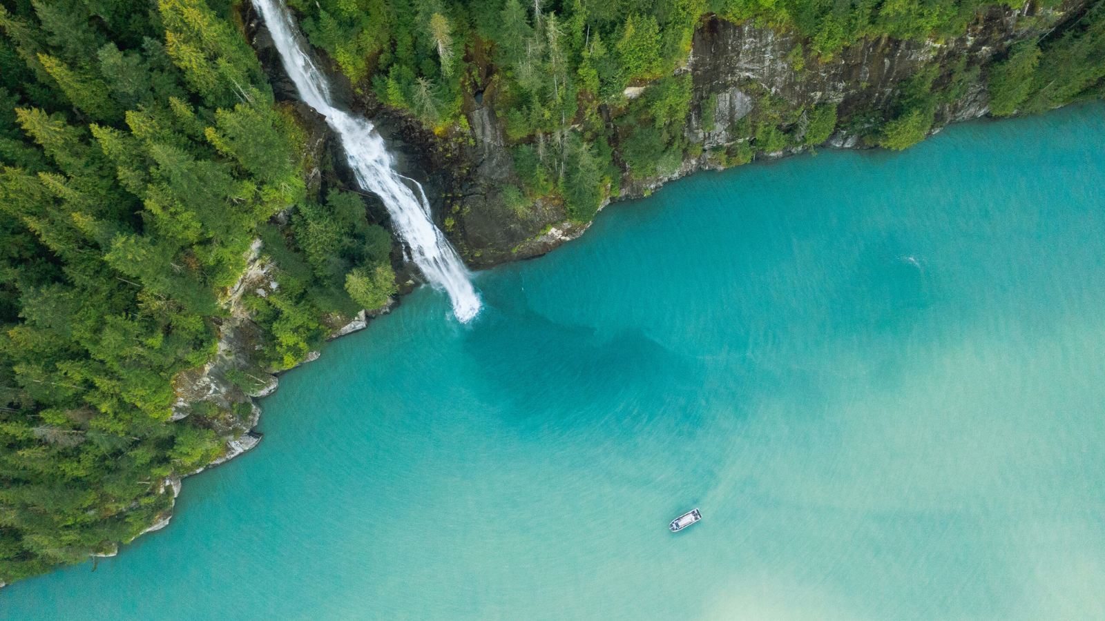 Waterfall and blue water