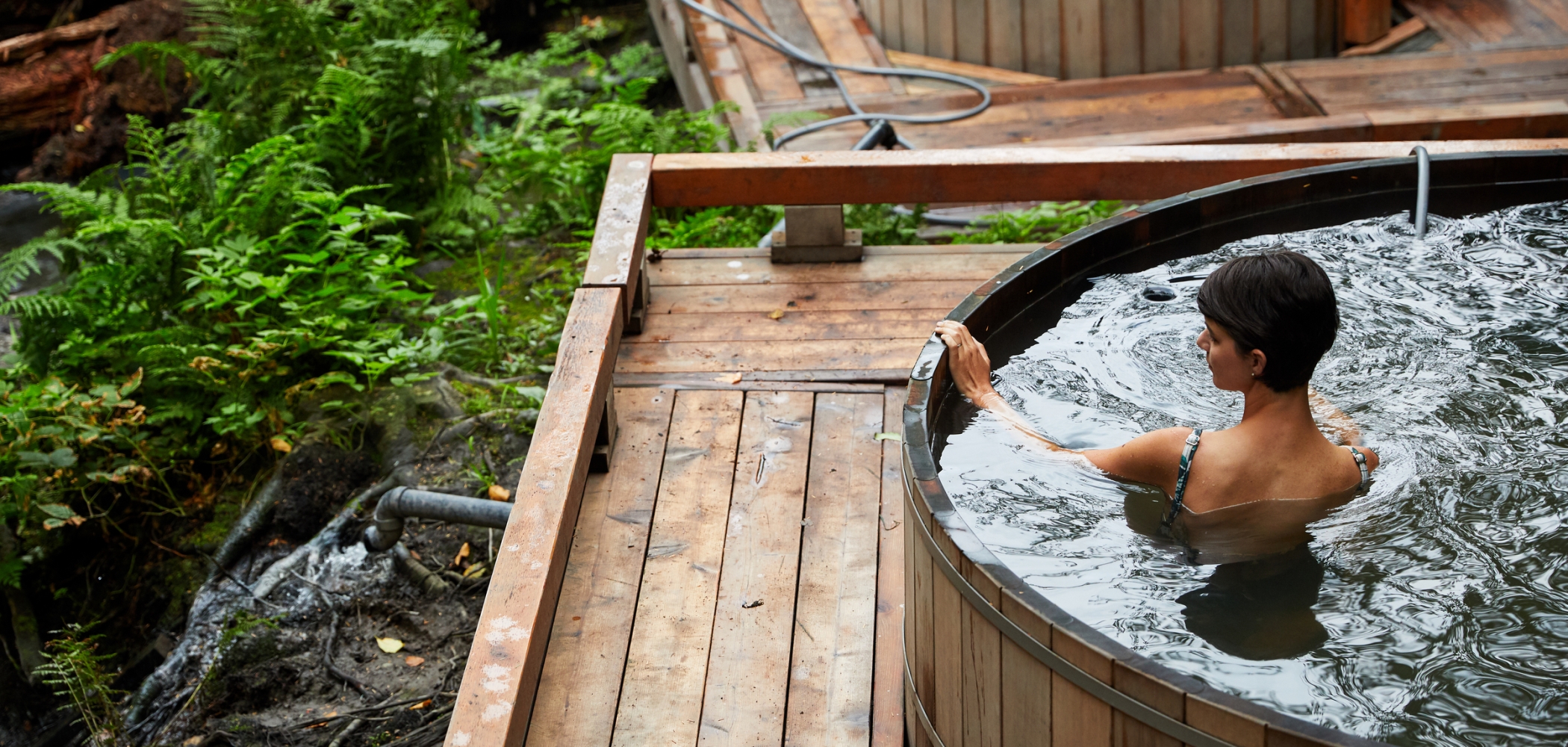 Woman in a hot tub