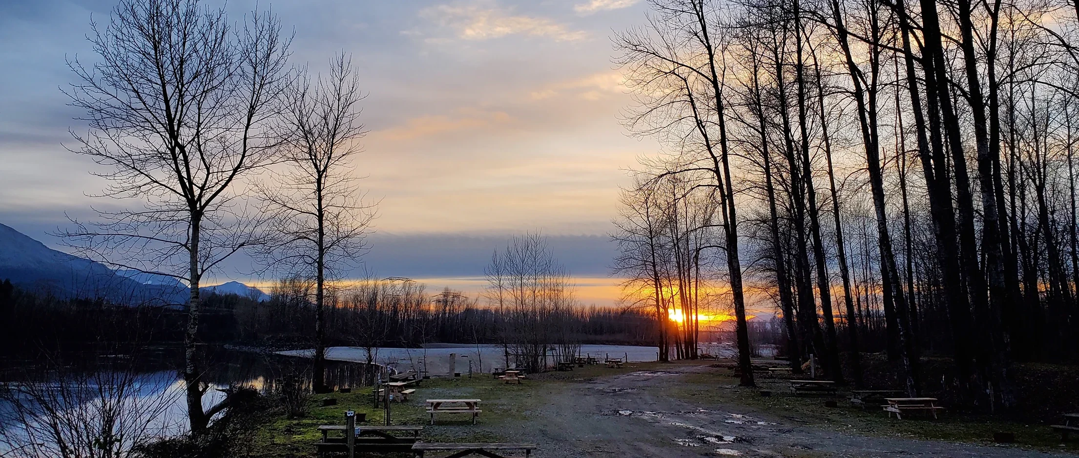 Sunset at Cheam Fishing Village and Campground