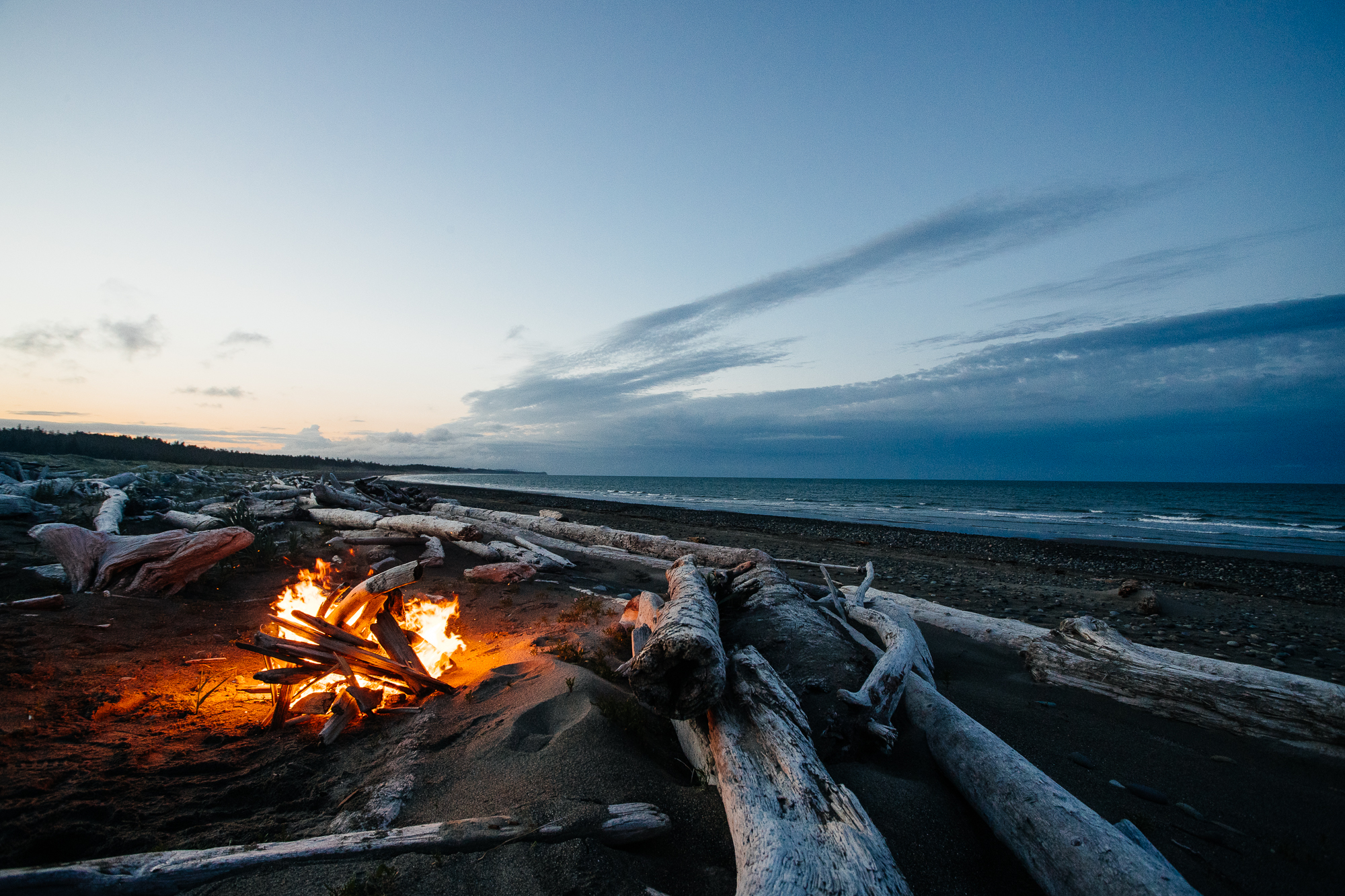 A fire on the beach