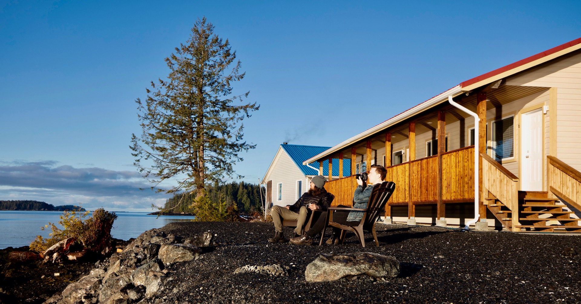 People Enjoying The View in front of Houpsitas Village Suites