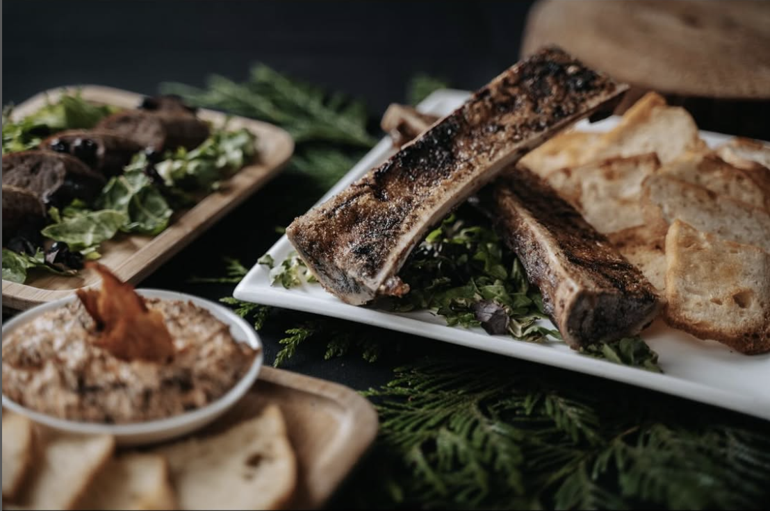 Bison Bone Marrow with Bannock Crackers & Salmon Mousse