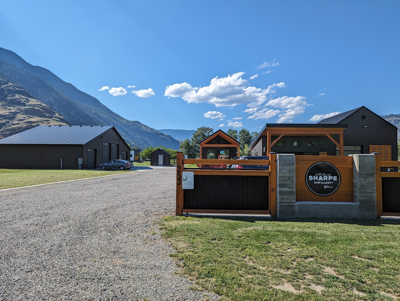 Entrance to Sharpe Distillery