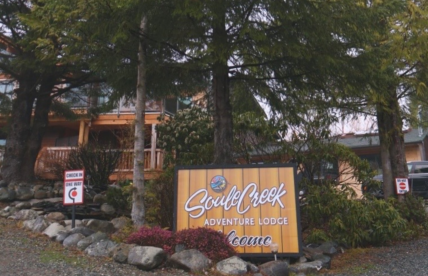 Outside view of the main lodge of Soule Creek Adventure Lodge