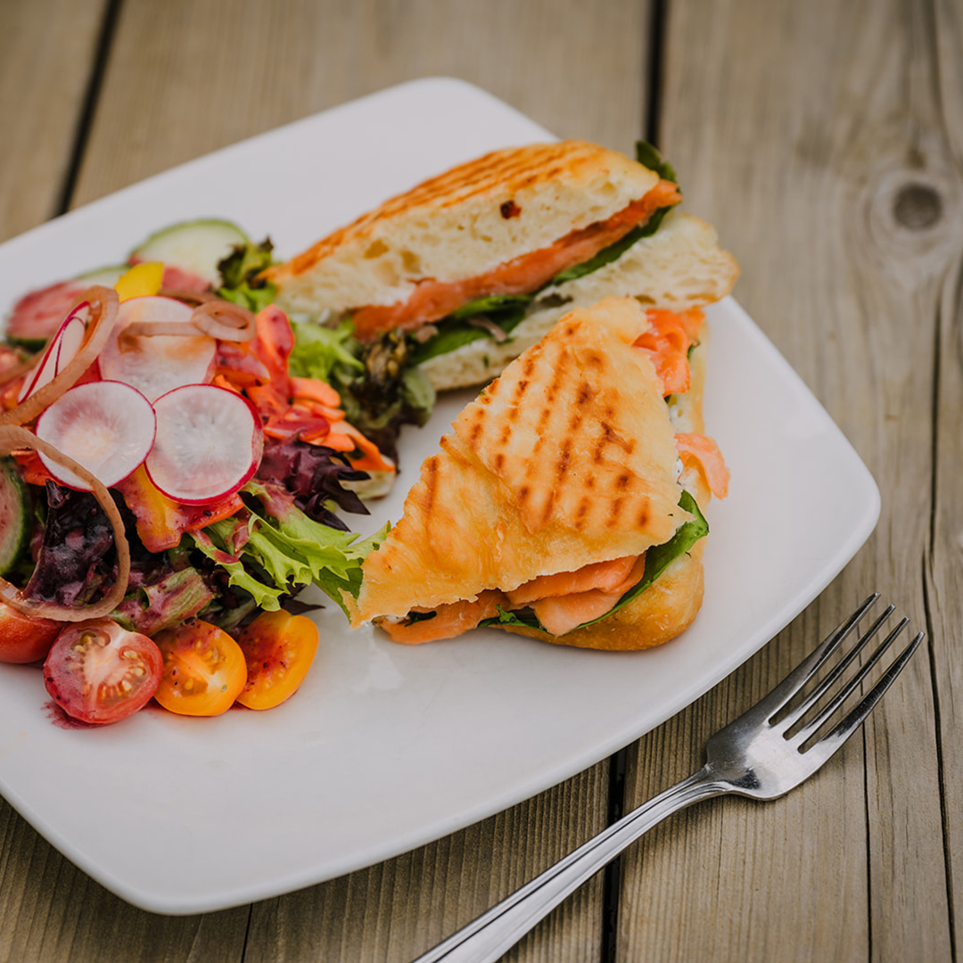 Smoked Salmon Panini at the Thunderbird Cafe