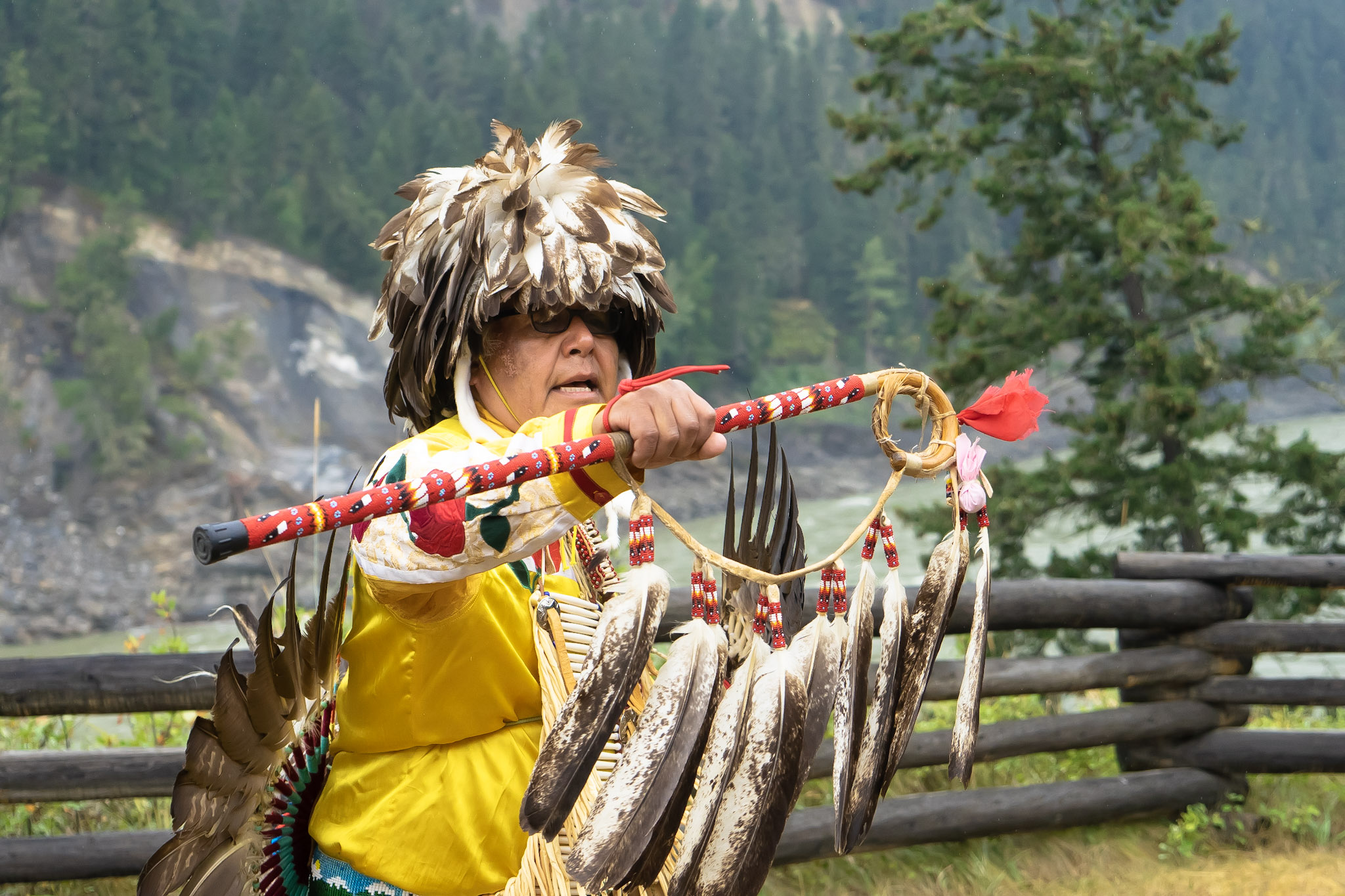 A man in traditional clothing during a celebration