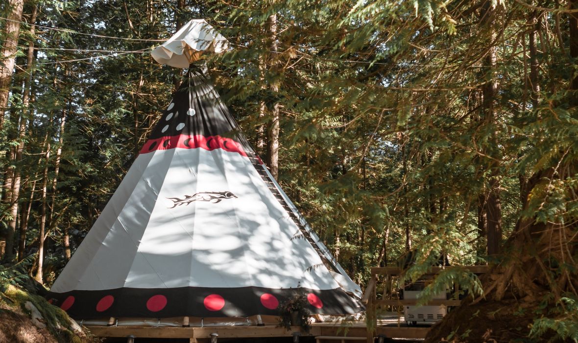 Teepee in the woods.