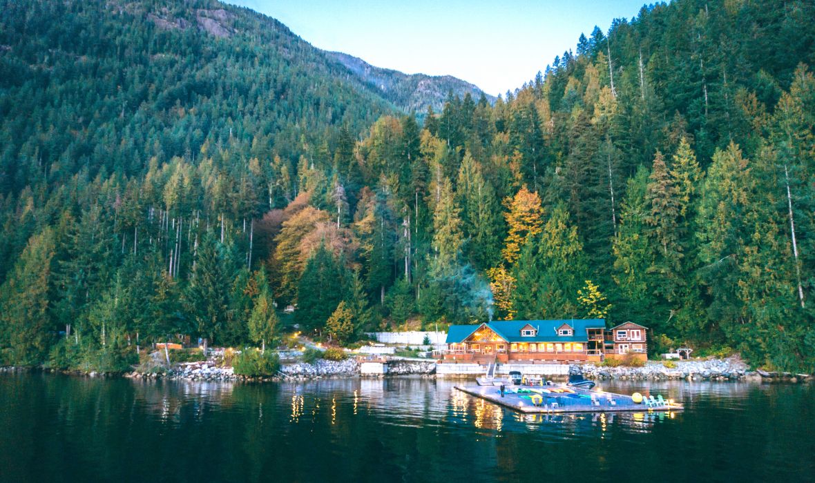 Exterior of Klahoose Wilderness resort