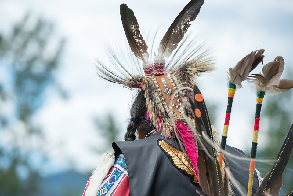 A person wearing a headdress