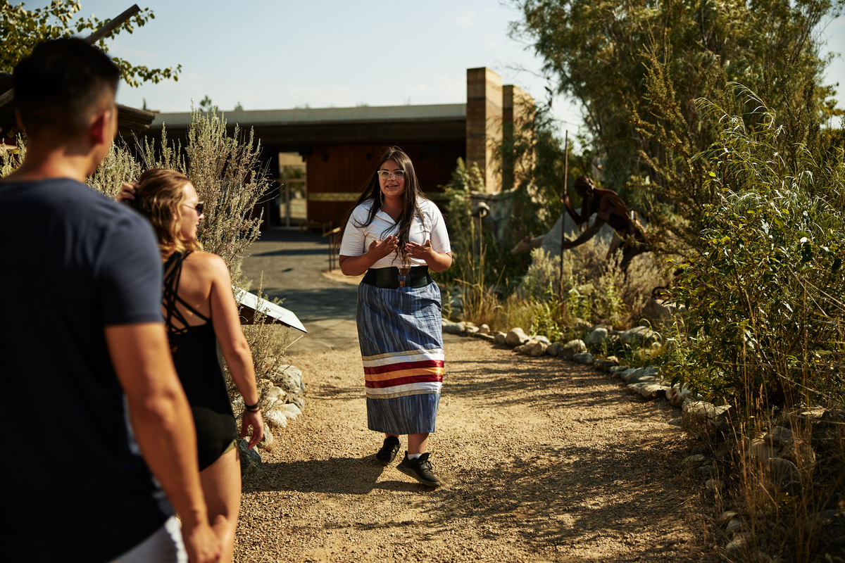 A Tour Guide with tourists.