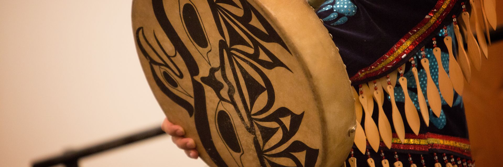 Up close image of a traditional drum