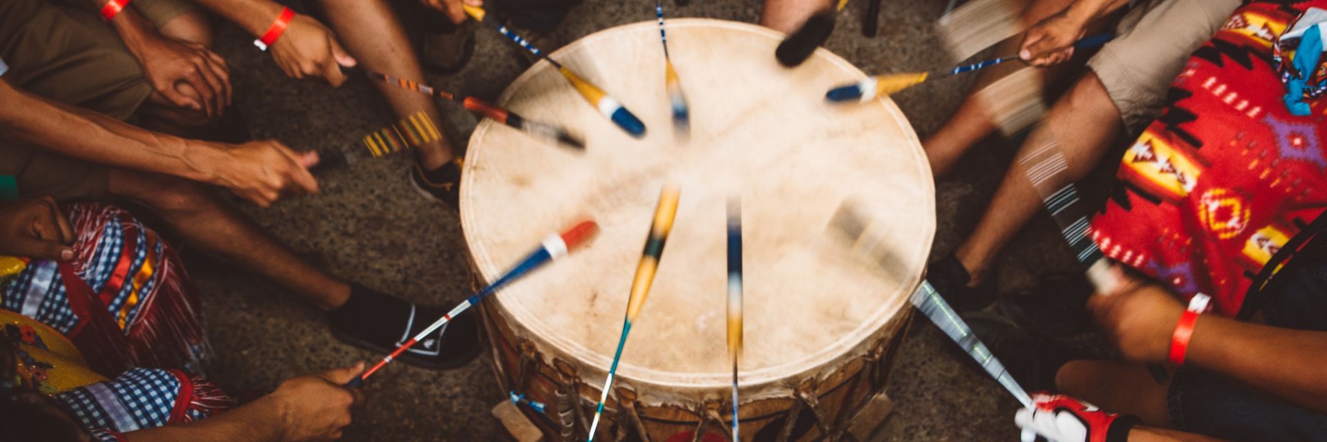 Powwow drum circle