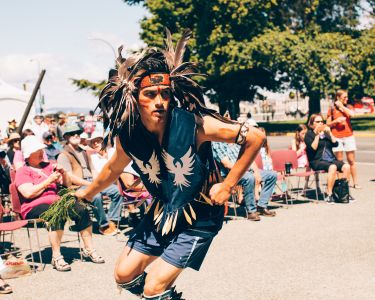 Man in traditional clothing dancing