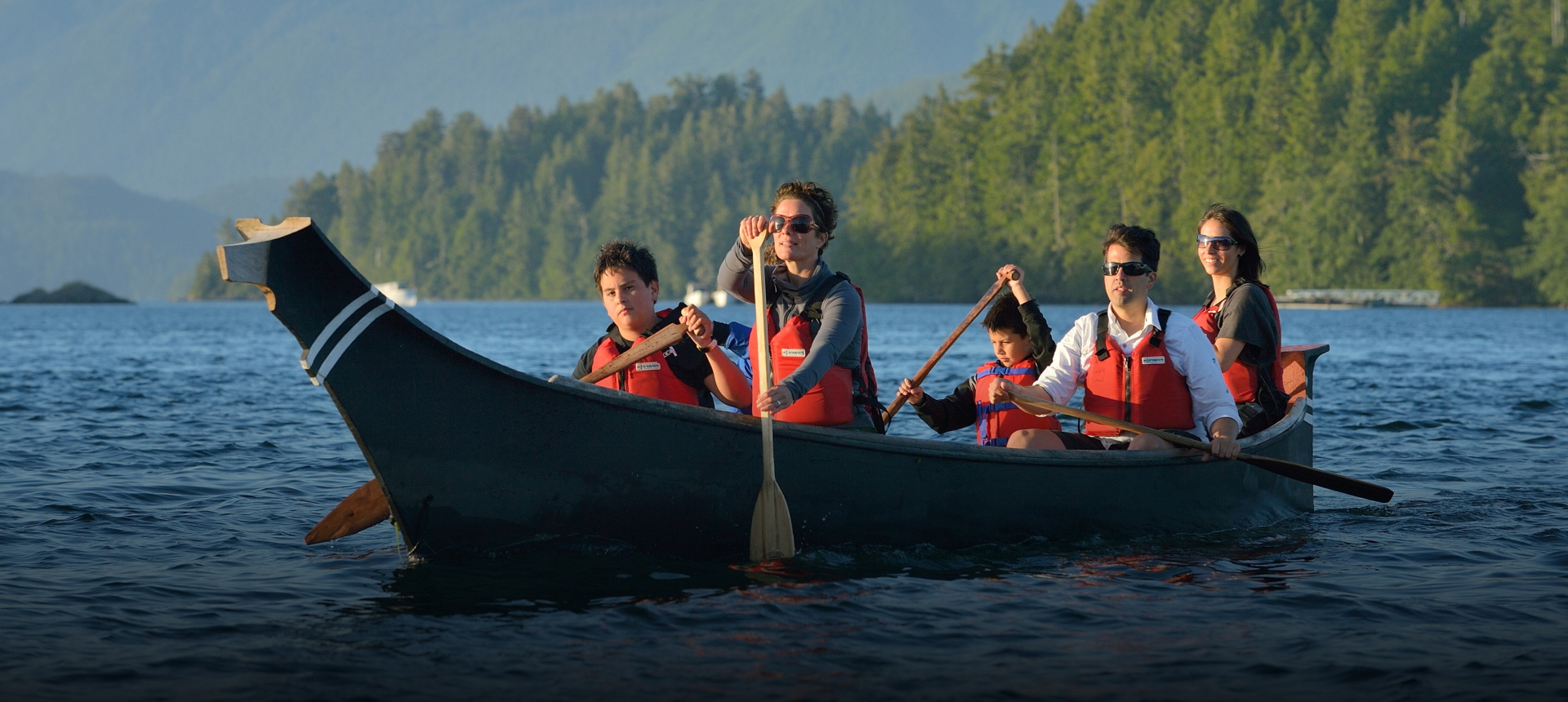 People in a canoe